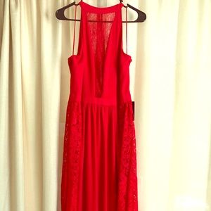 Express Red Lace Maxi